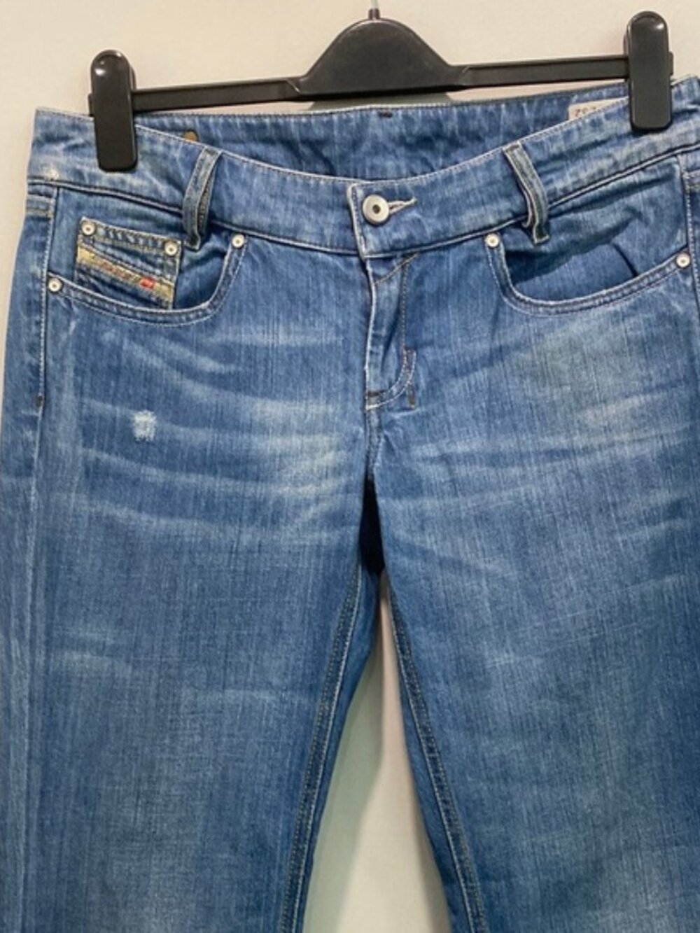 Diesel Flare Wide Leg Jeans Louvely Denim Blue Low Rise Size 29 - Picture 2 of 14
